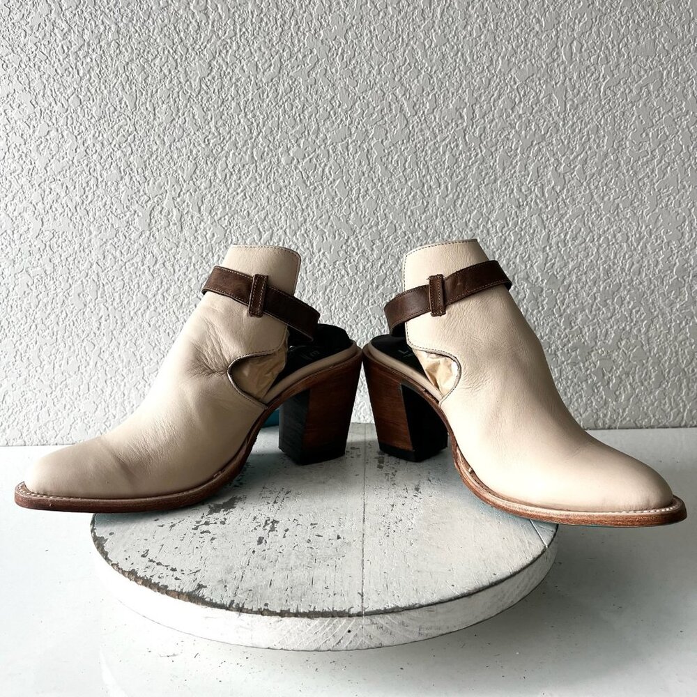 Lane HIGH NOON Cowboy Booties Putty Western Cowgirl Ankle Boots Sandals Size 8.5 - Picture 8 of 10